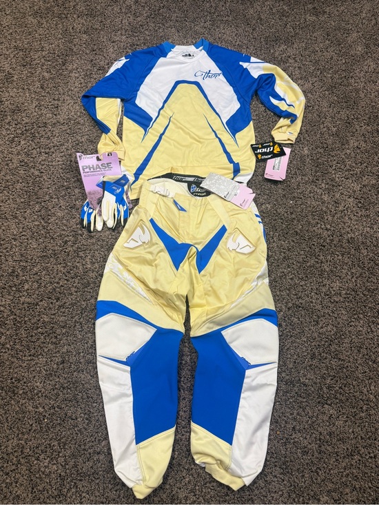 thor Other - thor Yellow, Blue & White Motocross Jersey and Pants Set